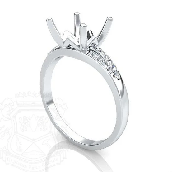 14k White Gold Semi Mount Ring Settings 925 Sterling Silver Empty Ring Setting Without Stones for Diamond Ring Making
