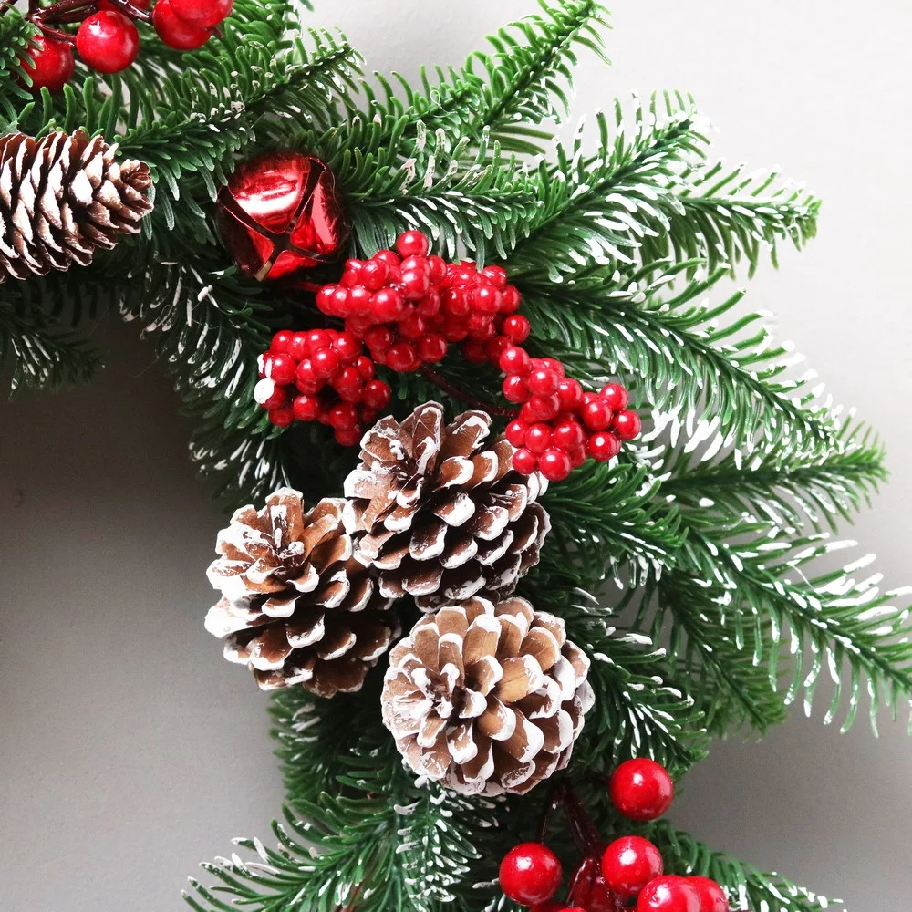 New design 50cm artificial christmas wreath indoor christmas wreaths