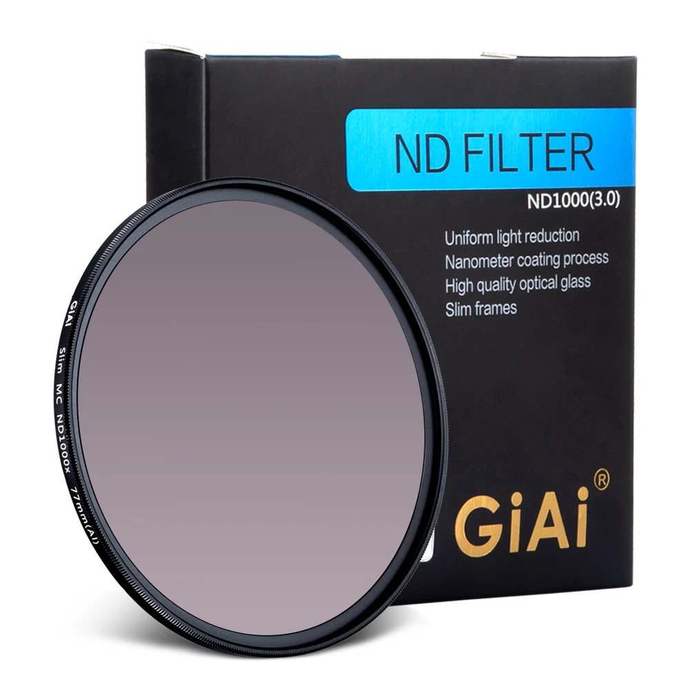 
GiAi Slim MC Camera ND Filter 77mm ND1000 Neutral Density 10 stops 