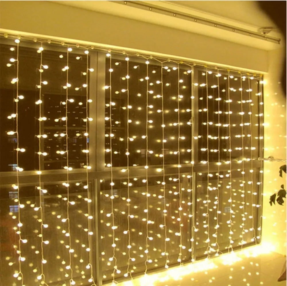 waterproof warm fairy curtain light light10 m Christmas decorative light for outside the house hanging led string curtain light