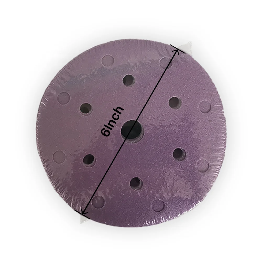 Dry sand paper P120 6Inch (150mm) 15 holes sanding paper sand disc for orbital sander