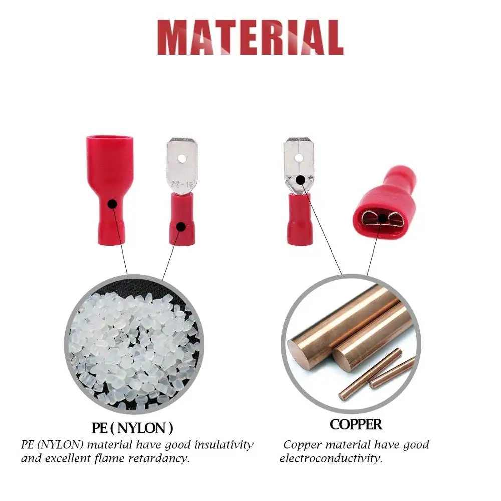 Hampool Good Quality Wiring Accessories Pre-insulated Male and Female Wire Terminal Connectors