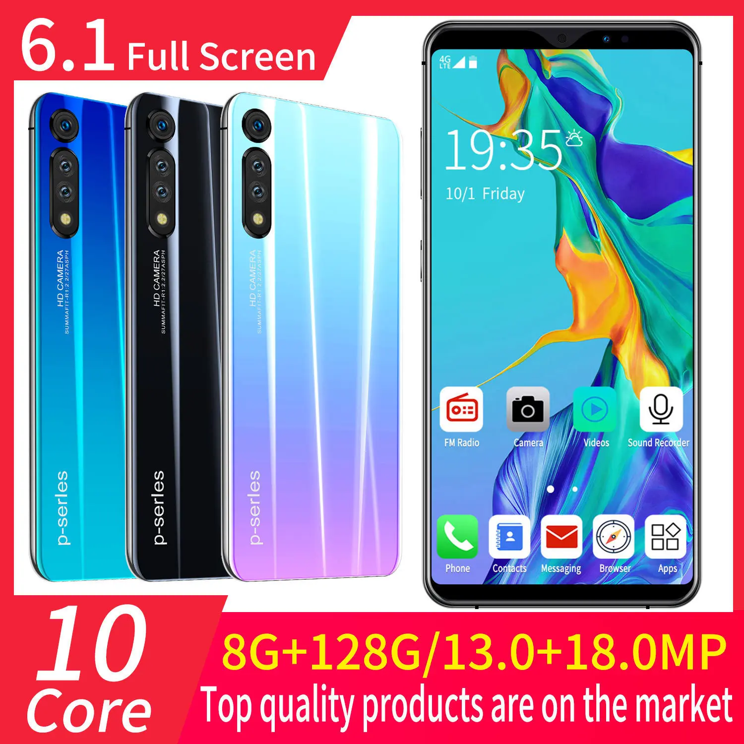  Мобильный телефон P41 Pro 5G 6 1 дюйма 8 + 256 ГБ Android 10 две