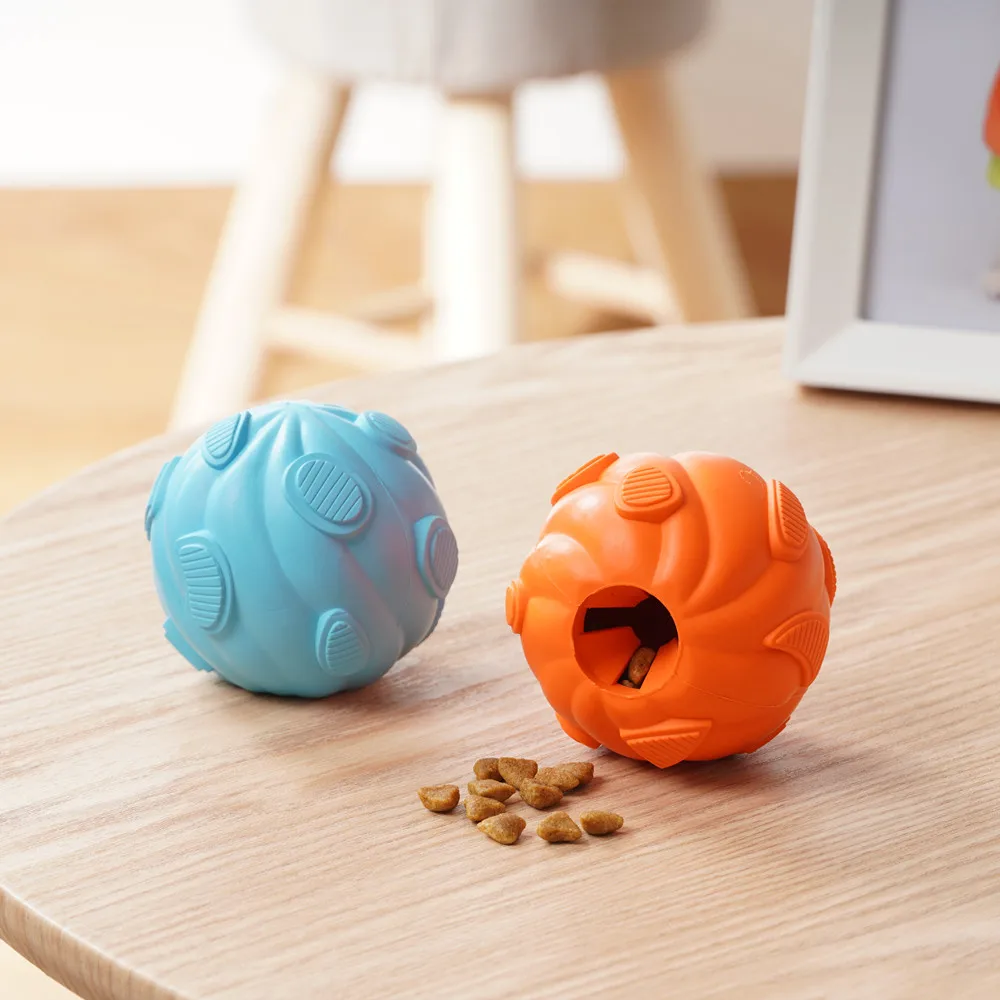 Factory OEM Natural Rubber Soles Leaking Feeder Puzzle Ball Pet Interactive Chew Dog Toys