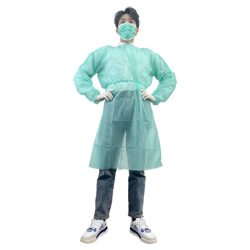 Cheap Price EN1073 disposable dust coat workwear ASTM F1671 isolation gown level 1 Pharmaceutical Surgical for Hospital