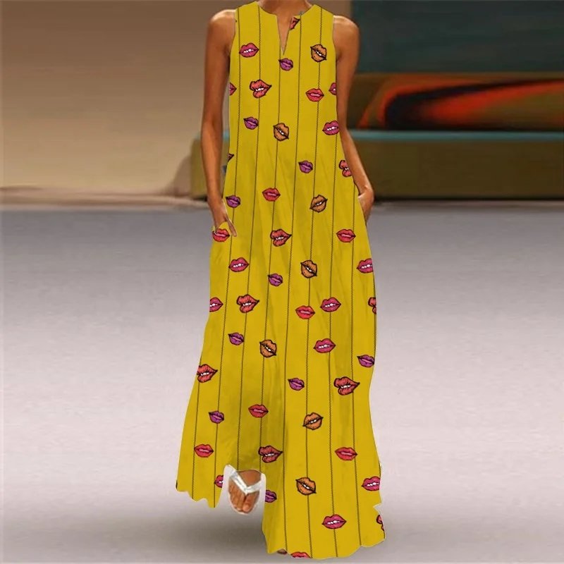 High Quality Casual Dresses Ladies Summer Floral Embroidery Dress Frock Short Balloon Sleeves Vintage Neck Flowy Tunic Dress