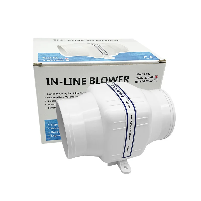 SAILINGFLO Electric 12V 4' 270CFM  In-line Axial Fans Centrifugal bilge Fan Blower