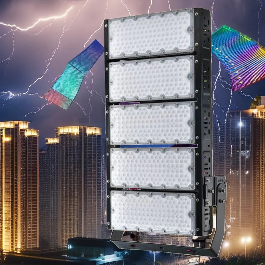 Outdoor IP66 Smart LED Flood Light 500W RGBW SMD3535 Aluminum Body Multi-Colour Warm White Gardens Warehouses-ROHS Compliant