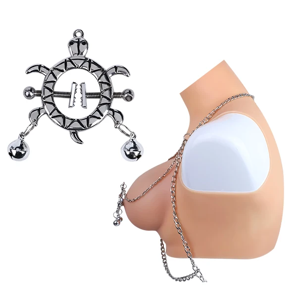 Metal clamps with chain for novice SM player breast stimulation adjustable nipple clamps