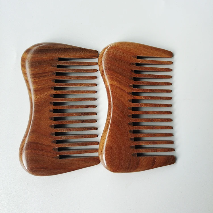 Wooden Hair Brush Wide Tooth Hair Comb Natural Sandalwood Hair Comb Custom