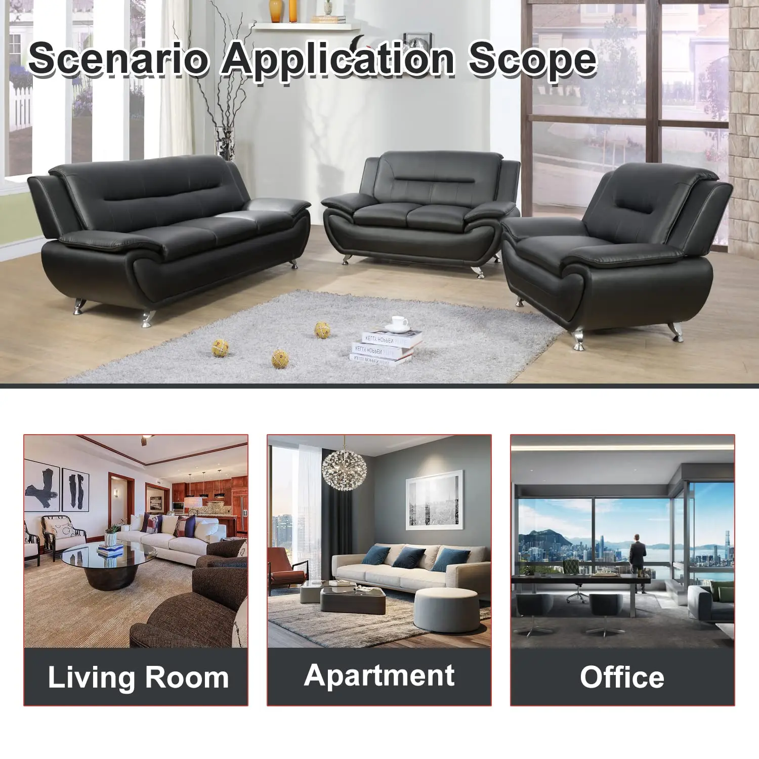 CY Factory Direct Sale PU Leather Couch Living Room Sofa Set Sofa Furniture with massage heated and holder