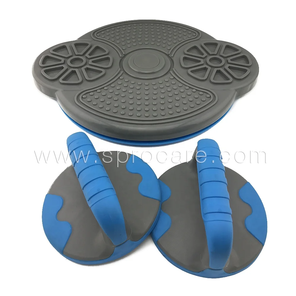 Push up bar with hand grip & rotating base board ab wheel muscle trainer for home gym exercise wholesale fitness equipment