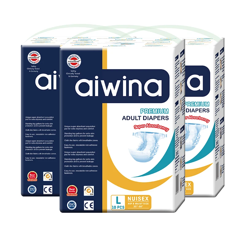  AIWINA abdl design disposable baby printed adult diapers plastic tie pants extra
