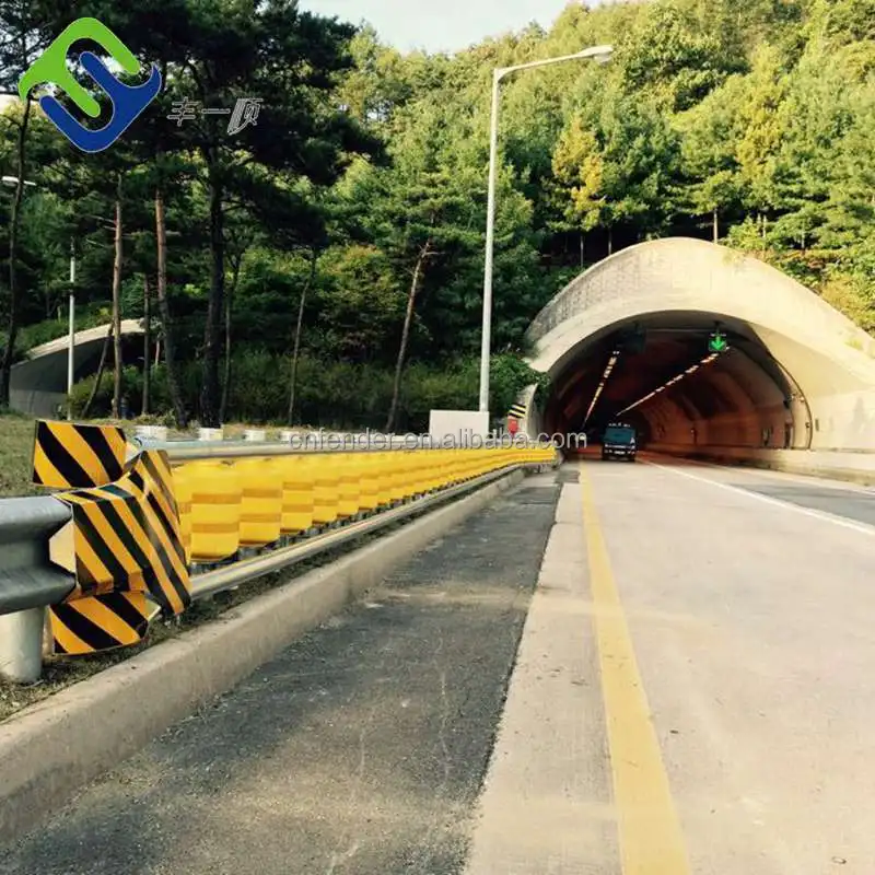 Safety double barrel guardrail highway roller barriers for tunnel entrance