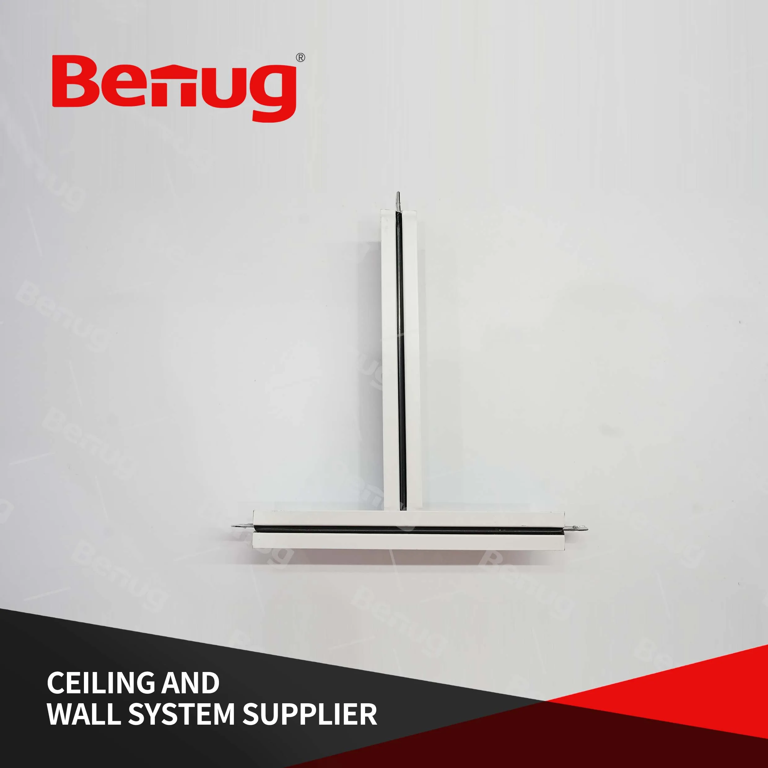 Industrial Style T-shaped Ceiling Grille Galvanized Steel Embedded Linear Office Light Ceil