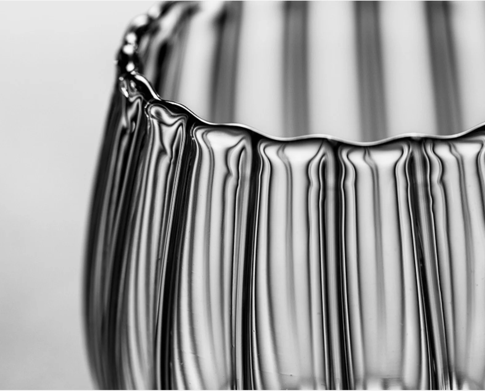 350ML Pumpkin Shape Glass Coffee Cup With Handle Striped glass cup