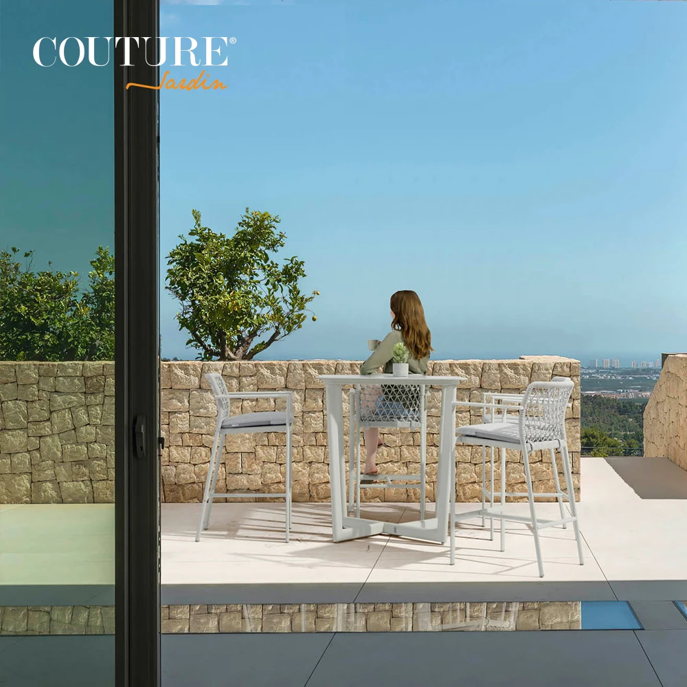 Couture Outdoor Bar Table Rectangle Shape Restaurant Outdoor Furniture Balcony Furniture Dining Bar Set