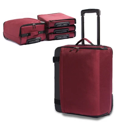 Custom oxford foldable travel trolley luggage with wheels