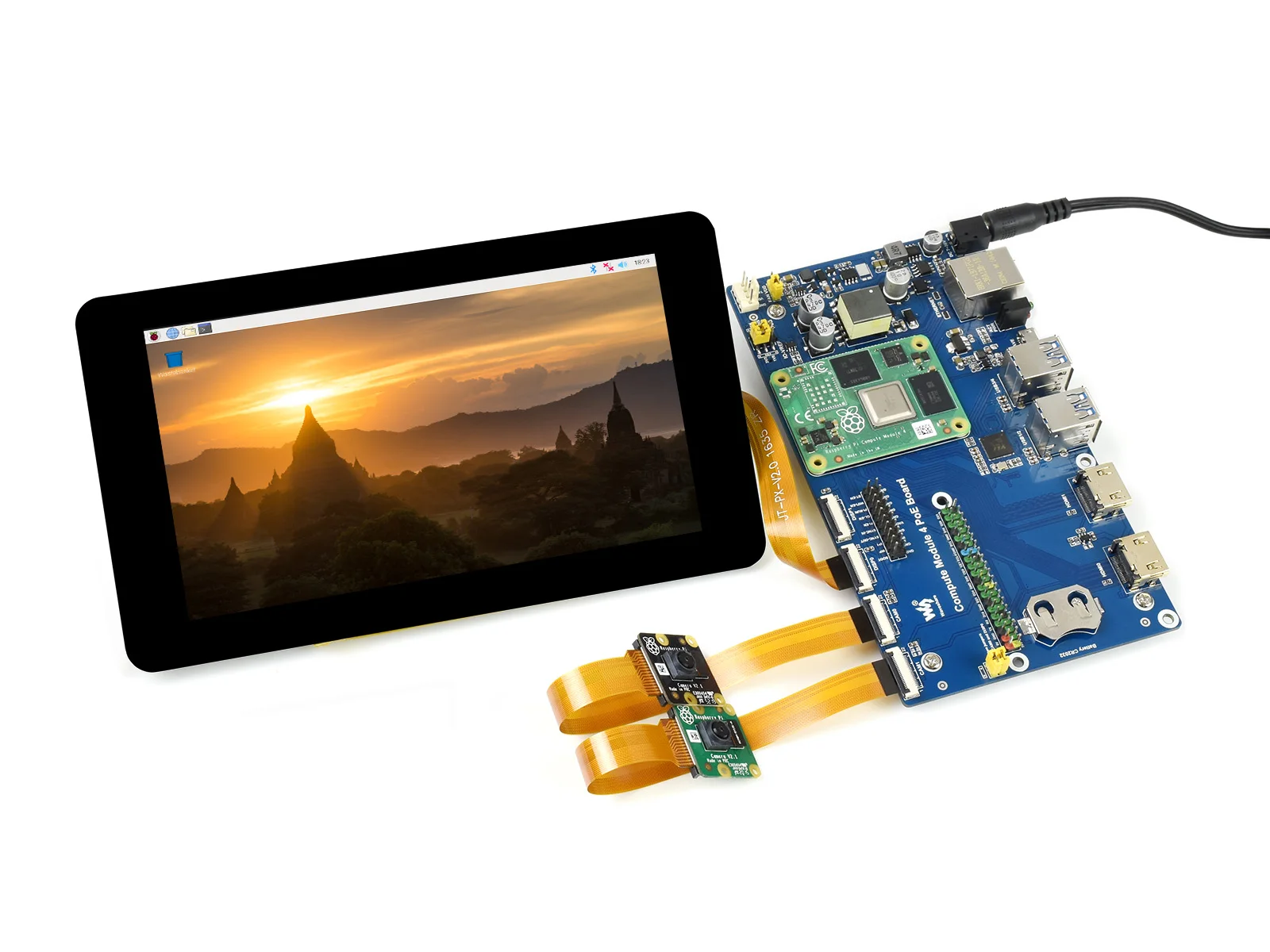 Waveshare Raspberry Pi вычислительный модуль 4 IO Плата с функцией PoE для всех вариантов CM4