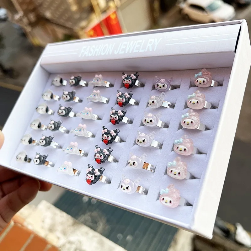Cartoon cat flower frog rings cute rings for children and girls
