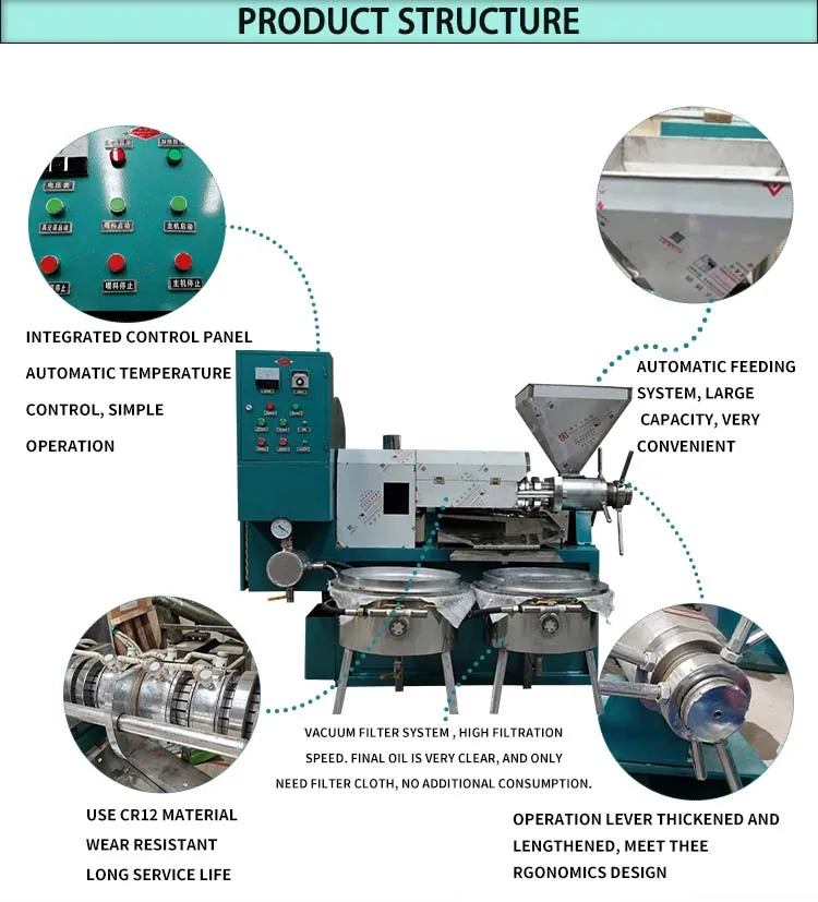 100-150KG/H Coconut Oil Making Machine Coconut Oil Press Machine Copra Oil Pressing Machinery