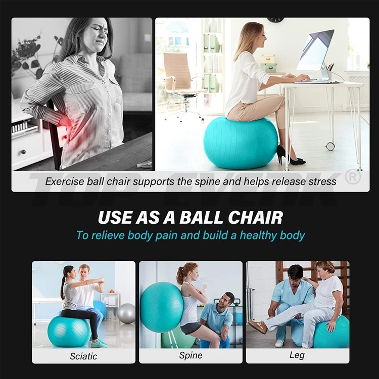Wholesale Custom 55 cm 65 75 Gym Fitness Exercise Anti Burst Yoga
