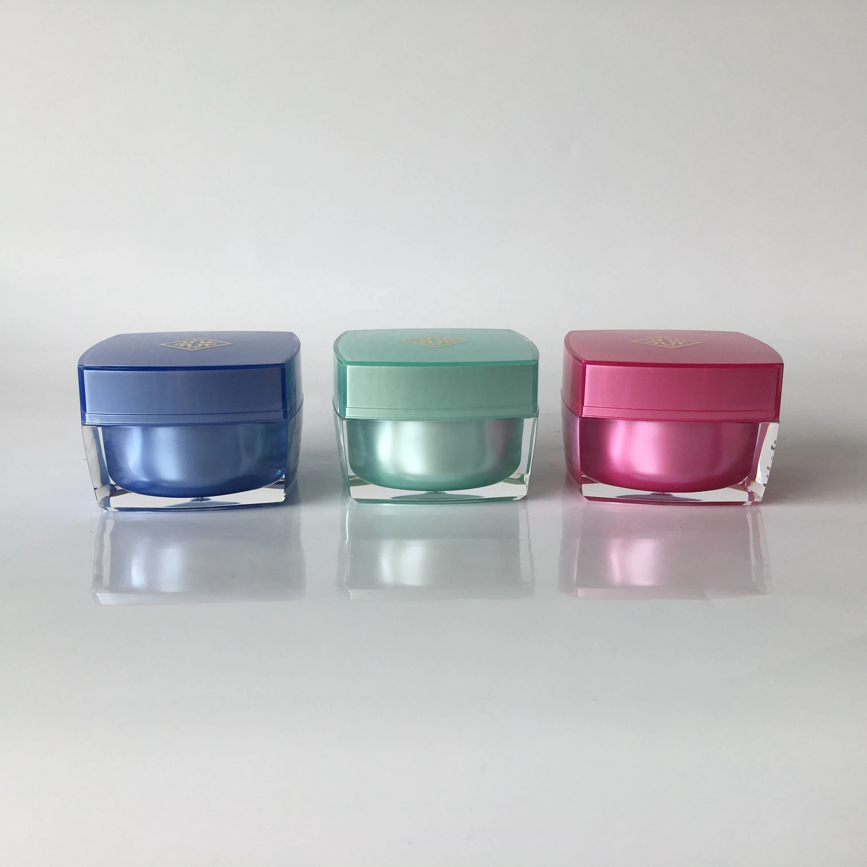 
cosmetic packing white square acrylic eye cream jar capsules container 