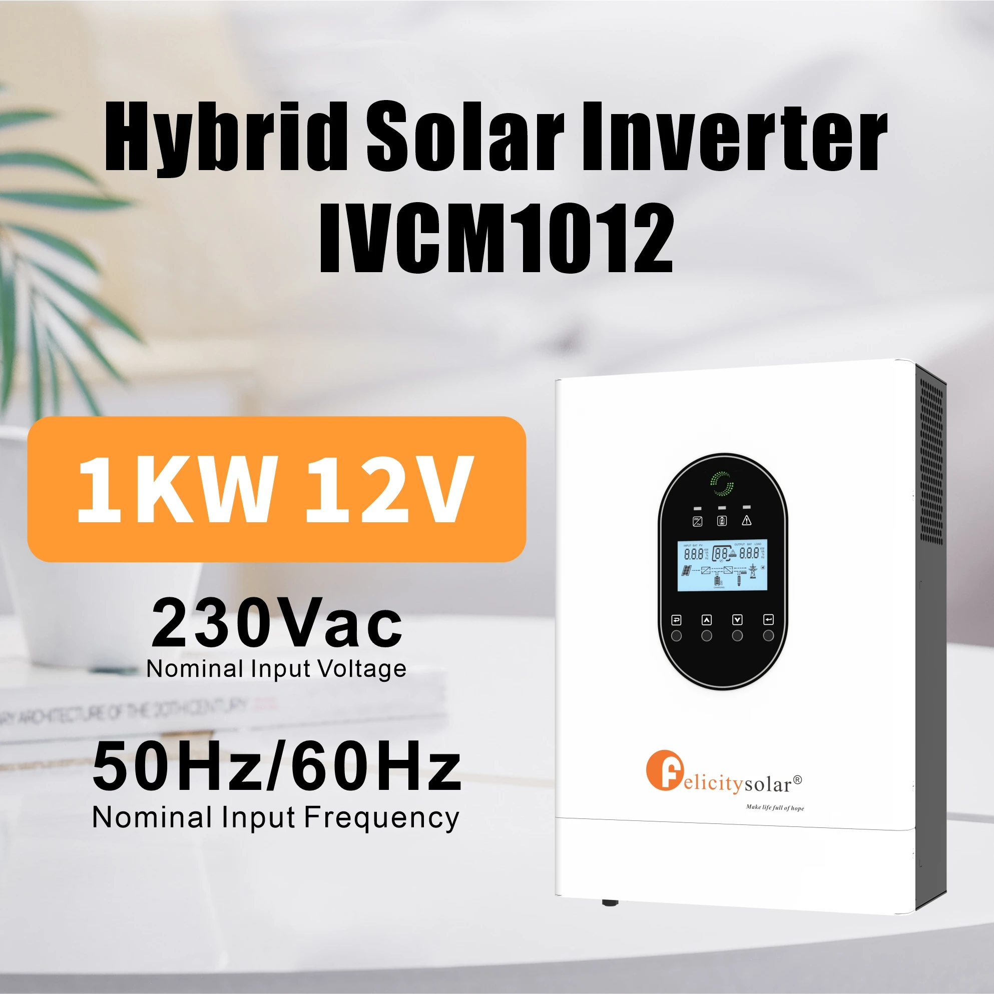 felicity POWER DC 12V AC 1KW MPPT PV Input 450VDC 1KVA 1000W Hybrid Solar Inverter