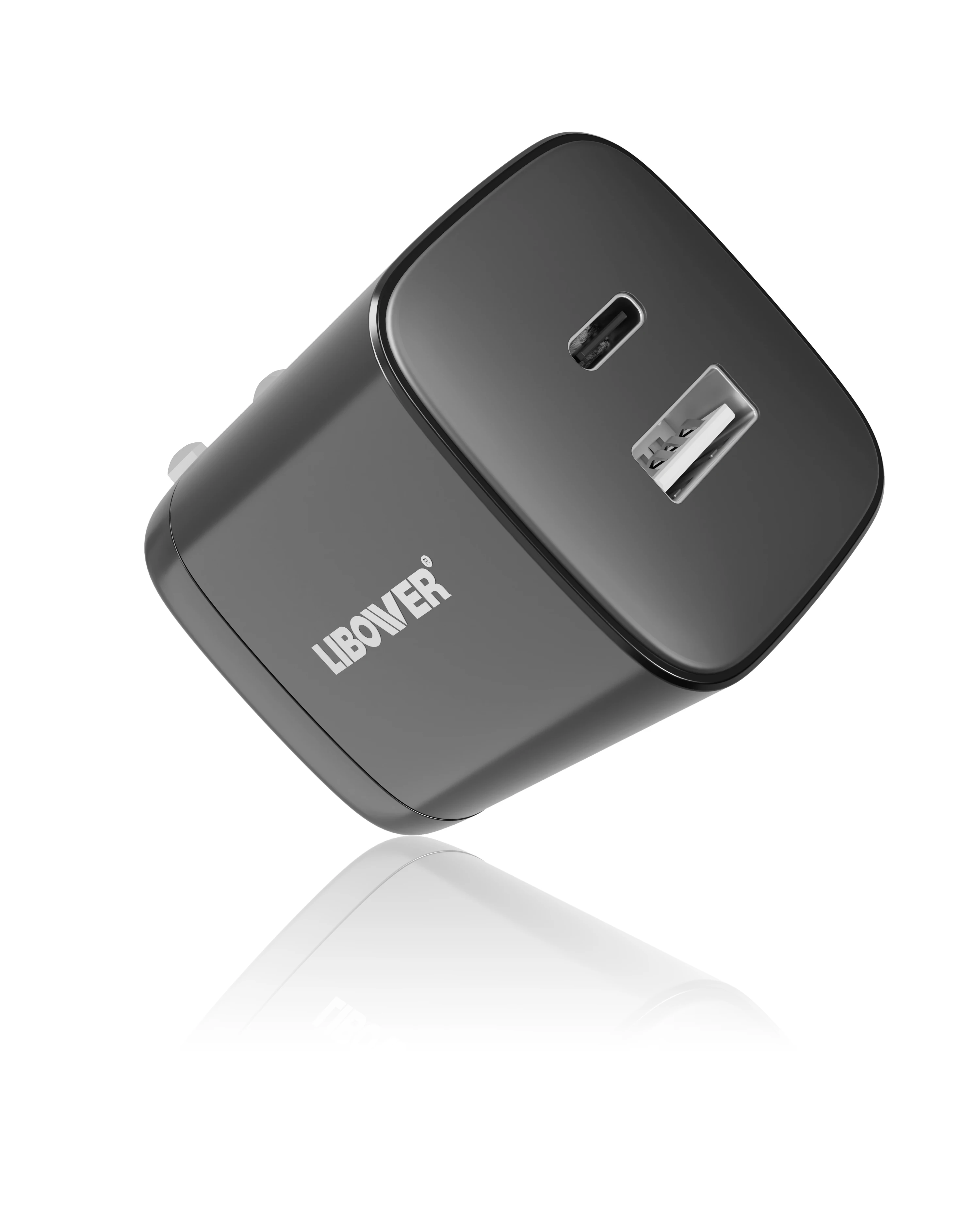 2022 Trending Products Gan US/EU/UK 65W Charger 2 Port Type C PD and QC3.0 Fast Wall Adapter