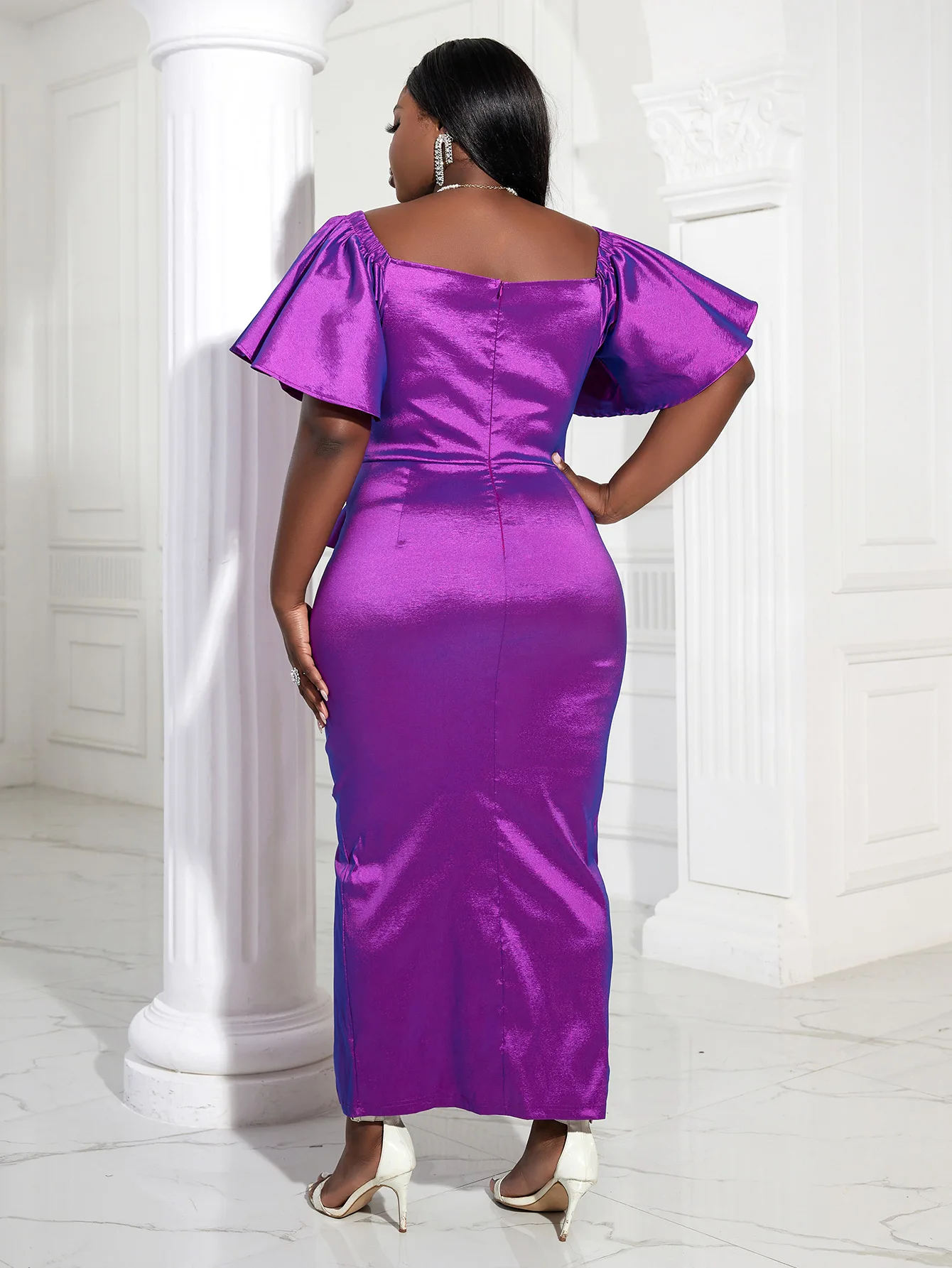 Slim Fit Ruffles High Waist Ladies Clothing Manufacturers Prom Dresses