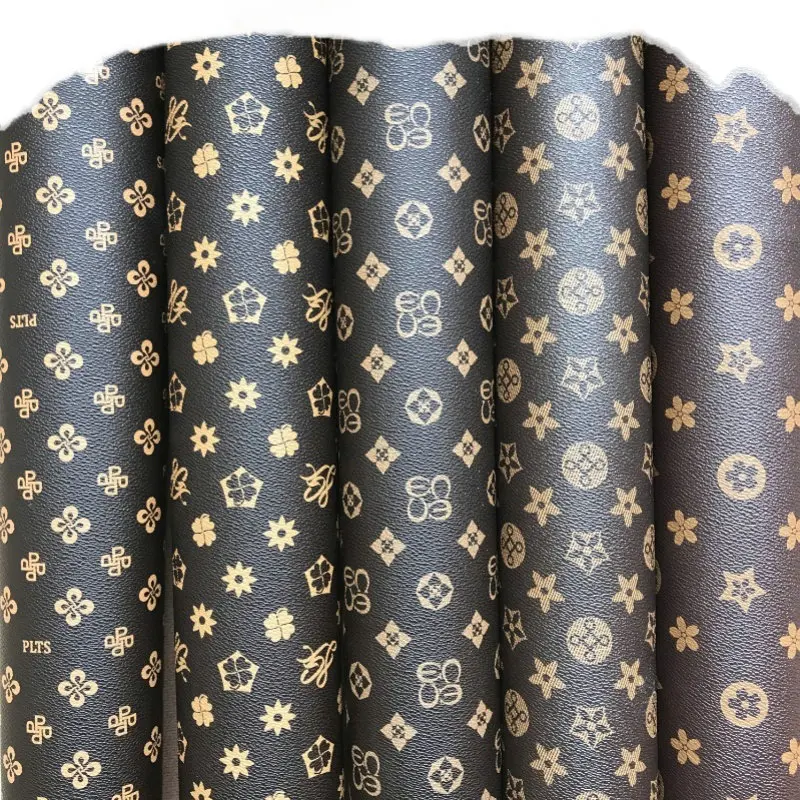 Rolls For Bows Sheets Characters Designer Faux Leather Flower Embossed Pattern Custom vinyl