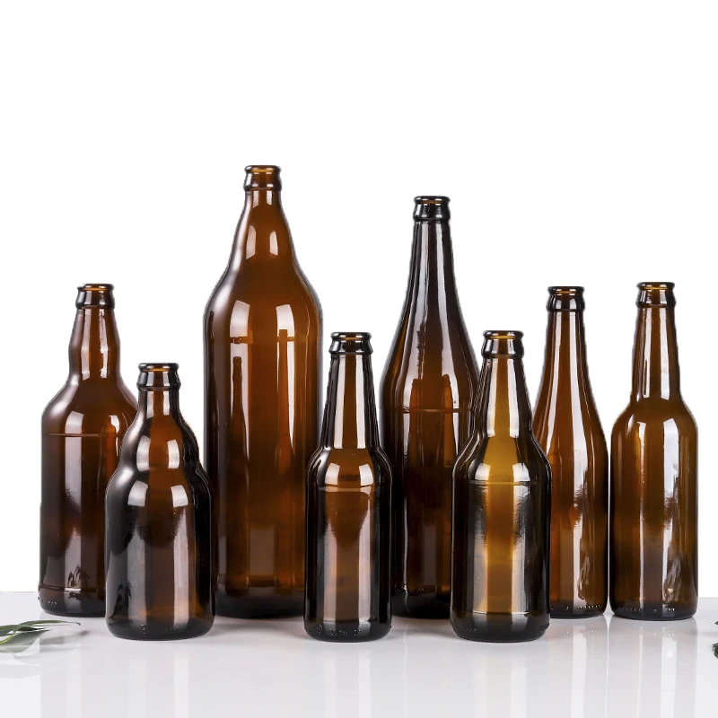 Factory Wholesale OEM Champagne Alcohol Whisky Drinking Liquid Beverage ES113 Empty Beer Bottles with Crown Cap