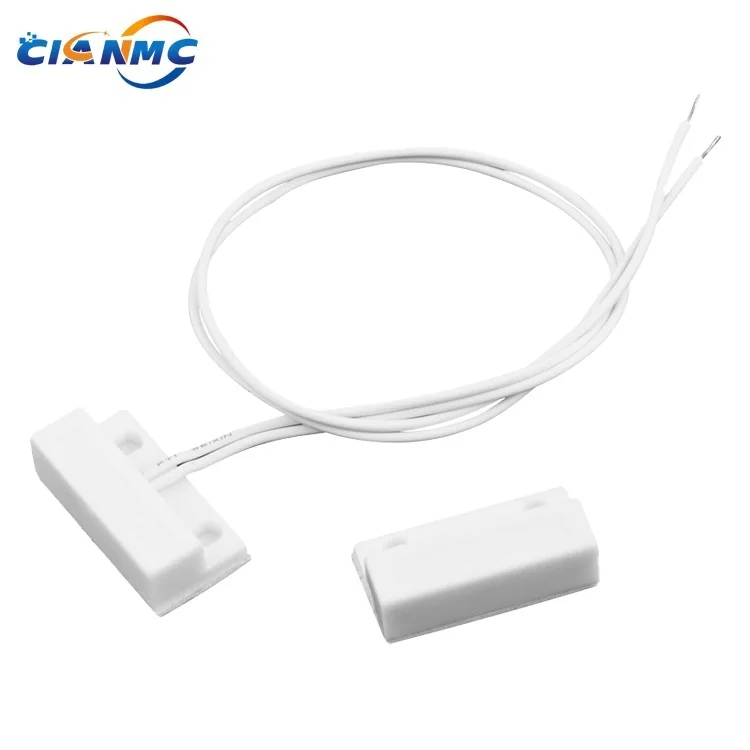 Central Wire Leads Surface Mounted Magnetic Contact Detector Sensor With OKI Reed Switch And Double Sticker Foor Door Open Alarm