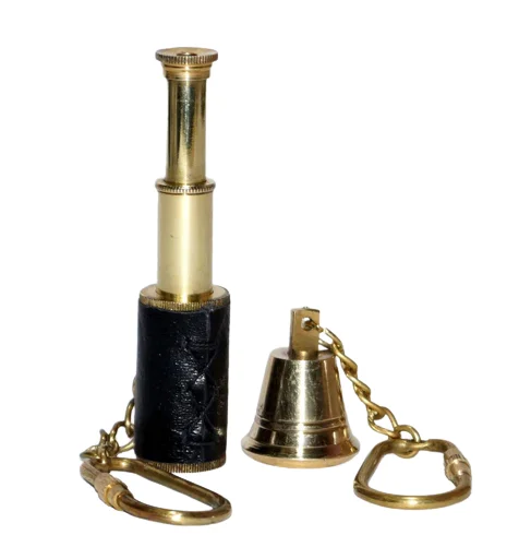 Standard Antique design Keychain Telescope 3 Inch and Bell  with extra premium quality Home & Office Desktop