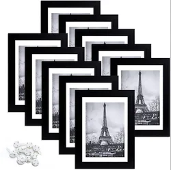 11x14 Picture Frame Set of 5 Display Pictures 8x10 with Mat or 11x14 Without Mat Wall Gallery Photo Frames