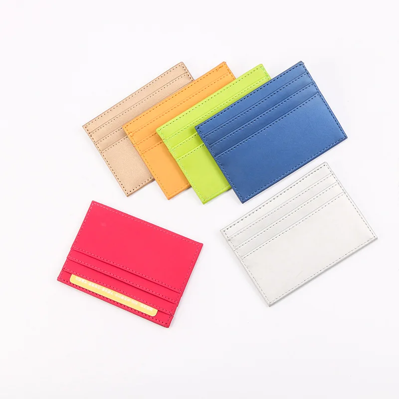 Promotions Custom Coin Purse Front Pocket Unisex Slim Credit Card Case Holder ID Business Mens Womens Pu Leather Thin Wallet