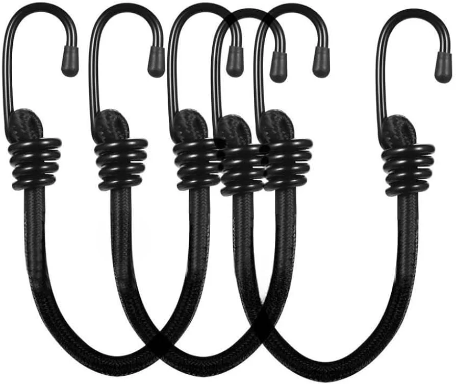 QD Bungee Cord Adjustable Hook Ends Durable Adjustable Swimming Bungee Cords Swimming Heavy Duty Bungee Cords With Hooks 24In