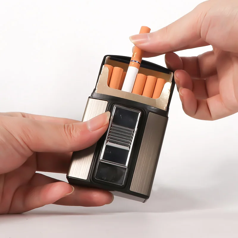 Futeng Rechargeable Cigarette Case With Electric Lighter Wholesale Portable Cigarettes Storage Box Custom Smoking Accessories