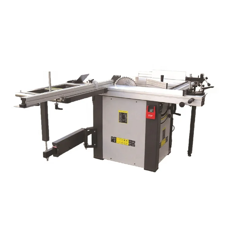 MJ12 Sliding Table Saw For Woodworking With Handles For Adjusting Height And Angles