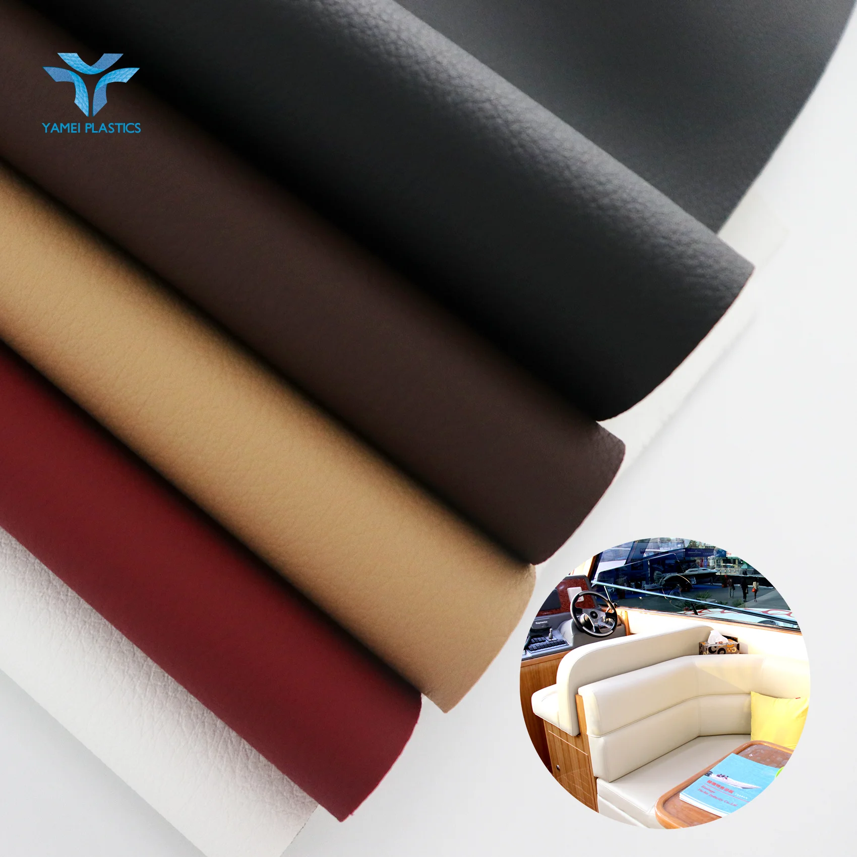 Eco-Friendly Waterproof Wear-Resistant Angus 1.2mm Pvc Marine Grade Vinyl Faux Synthetic Leather For Outdoor Indoor Marine Use