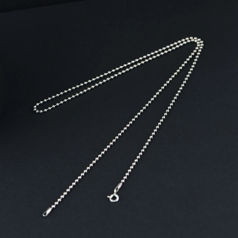 Authentic silver chain S925 Sterling Silver Chain Jewelry 2mm fashion retro Thai silver bead chain necklace for women