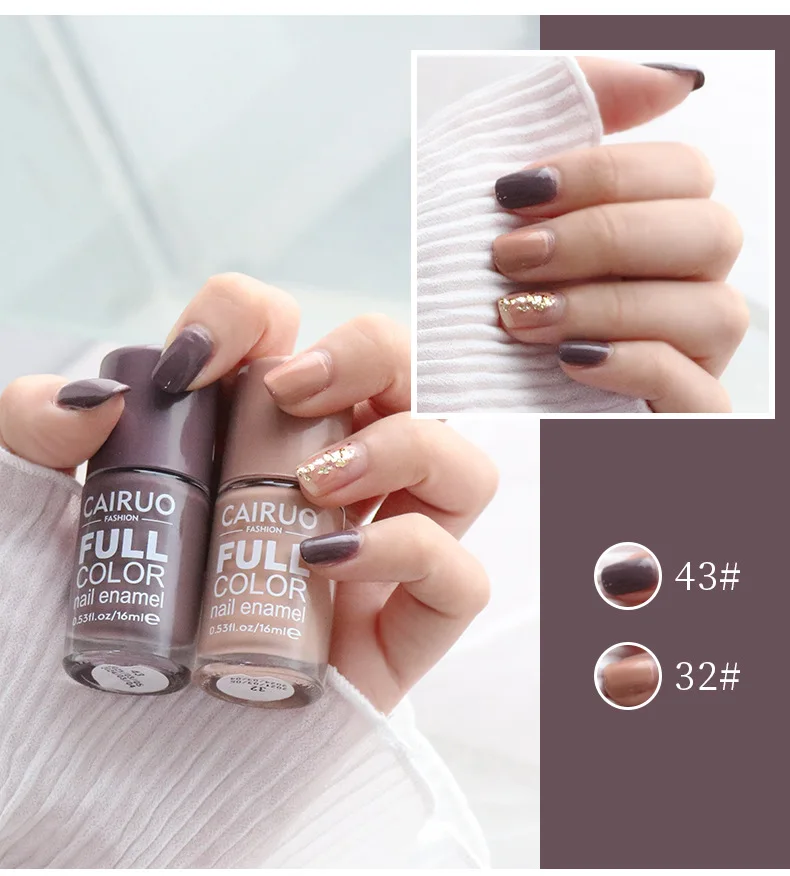Private Label 16ml Not Peel Off Halal Vegan OEM Non Toxic quick-drying  Beauty Color Origin Nail Polish without UV lamp dry