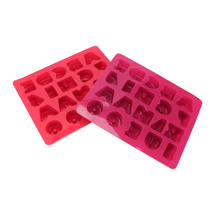 Custom Logo Multicolor Cookie Mold Silicone Baking Mold 20 Cavity Letter Shape 3D Chocolate Cracker Silicone Cake Molds