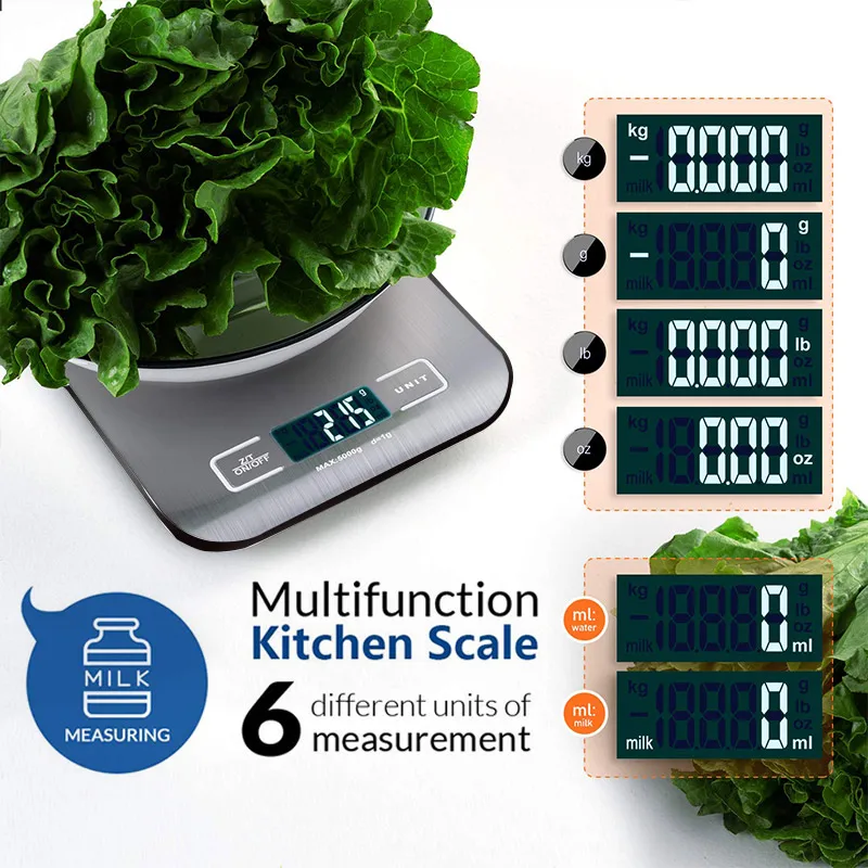 HuaMJ Wholesale Home Stainless Steel 5Kg 10Kg Food Baking Weighing Digital Electronic Kitchen Scale