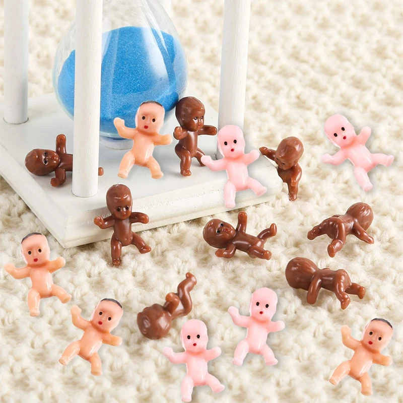 180 pcs Plastic Baby Mini Baby Shower, Ice Cube Baby Figurines