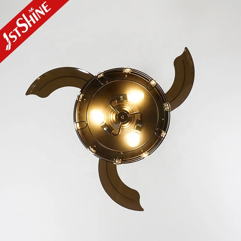 1stshine ceiling fan AC copper folding PC blades remote control ceiling fan with light