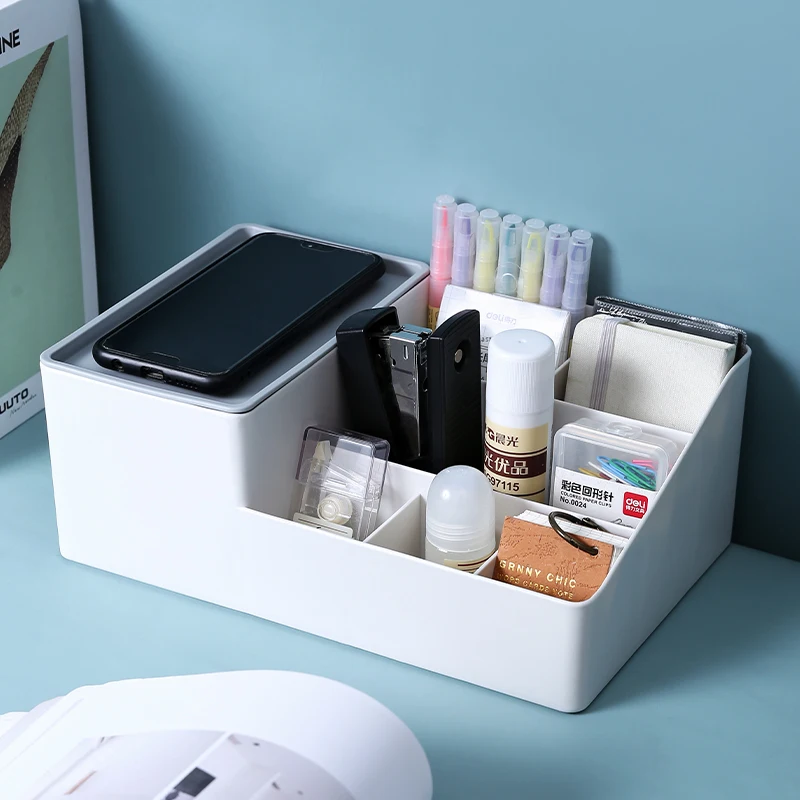 Plastic Desktop Makeup Organiser Lipstick Holder Cosmetic Storage Box