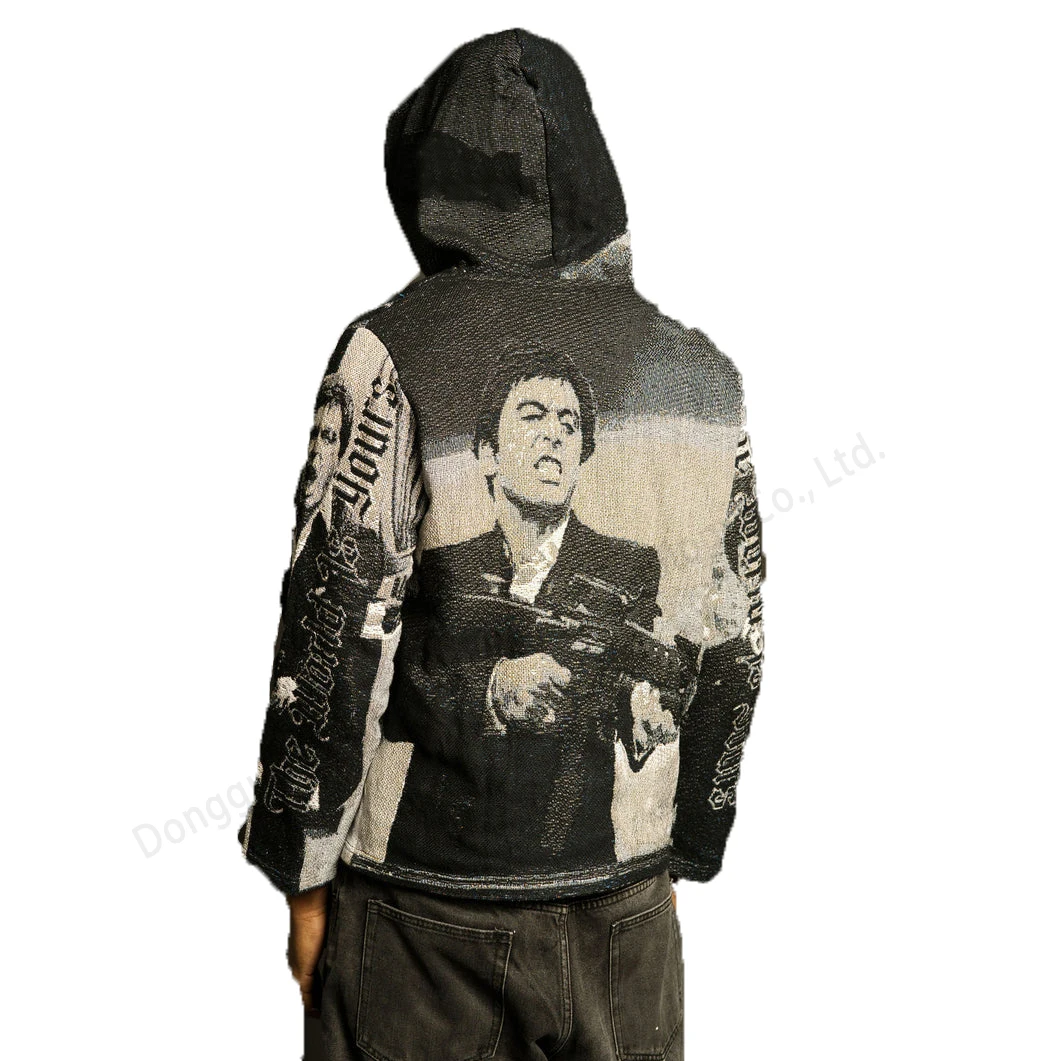 Designer Clothes Tapestry Hoodie Manufacturer Custom Pullover No String Streetwear Woven Sweater Tapestry Hoodies Unisex