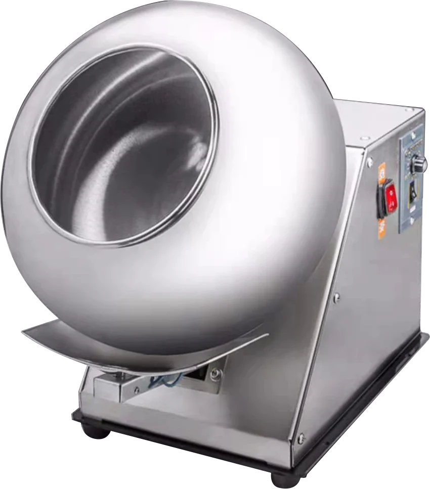 Table top small commercial mini chocolate panning machine,coater sugar pan peanut nut chocolate coating machine with tempering