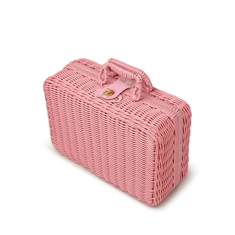 picnic plastic storage basket with handle easter woven gift box kids toy storage custom vintage suitcase